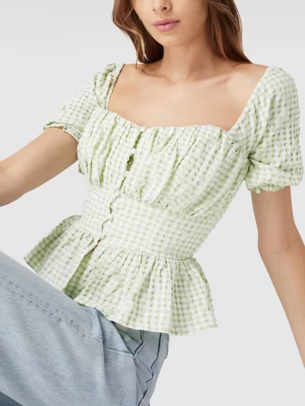 Guess Bluse Mit Karo-Muster – Lindgrün 4