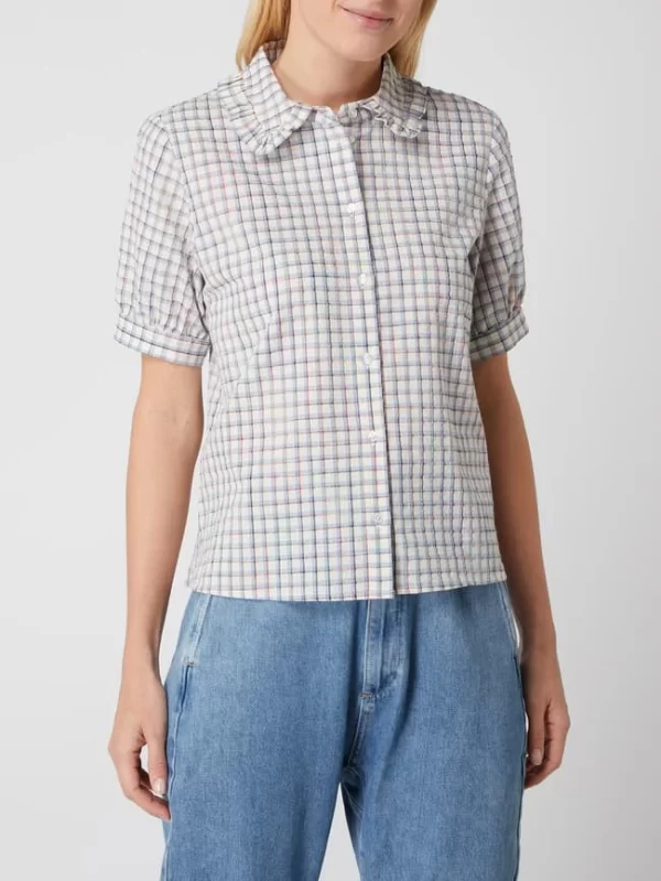 Jake*s Casual Bluse Mit Karomuster – Hellblau 5