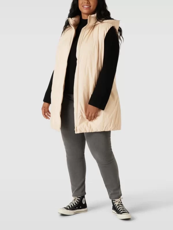 Samoon PLUS SIZE Weste Mit Seitlichen Eingrifftaschen – Sand 1