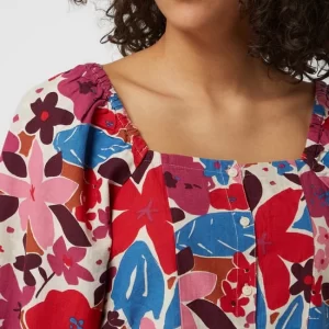 Edc By Esprit Bluse Mit Leinen-Anteil – Pink 11