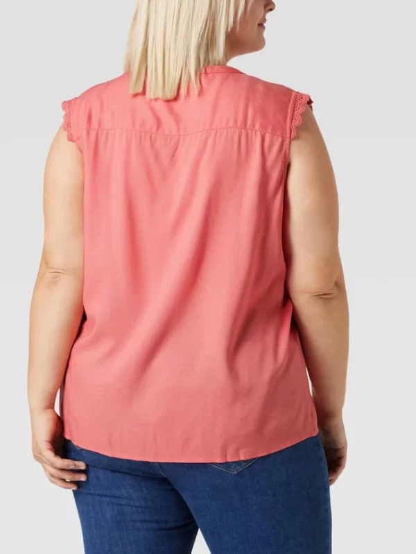 ONLY CARMAKOMA PLUS SIZE Bluse Mit Spitzenbesatz – Mauve 6