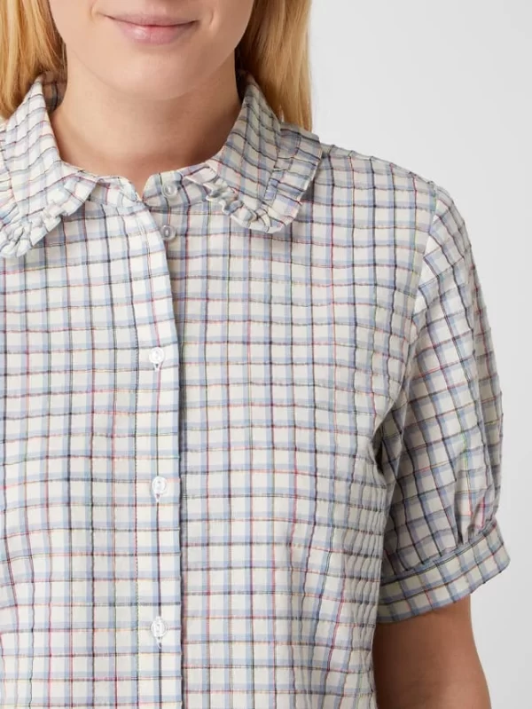 Jake*s Casual Bluse Mit Karomuster – Hellblau 4