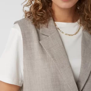 Modström Oversized Weste Mit Reverskragen Modell ‘Raphael’ – Sand Meliert 11