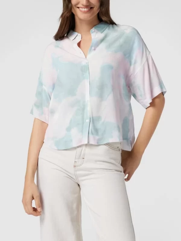 Jake*s Casual Bluse Im Batik-Look – Olivgrün 5
