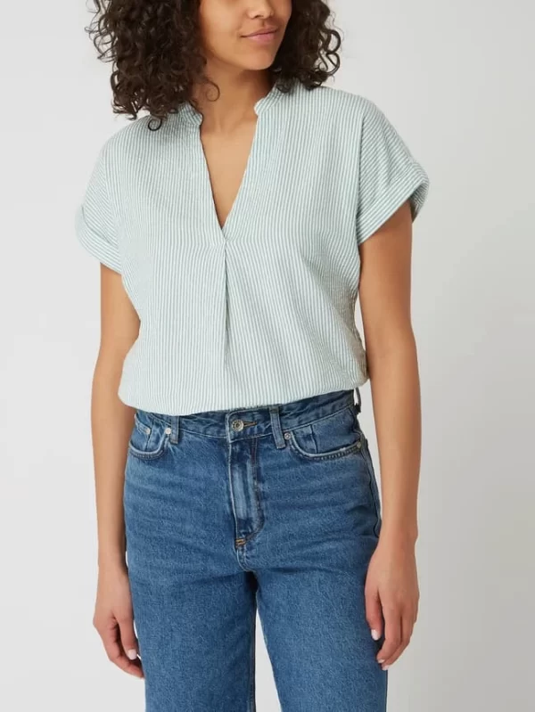 Montego Blusenshirt Aus Seersucker – Smaragdgrün 5