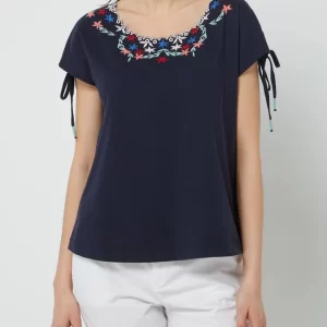 Montego Shirt Mit Floralen Stickereien – Dunkelblau 13