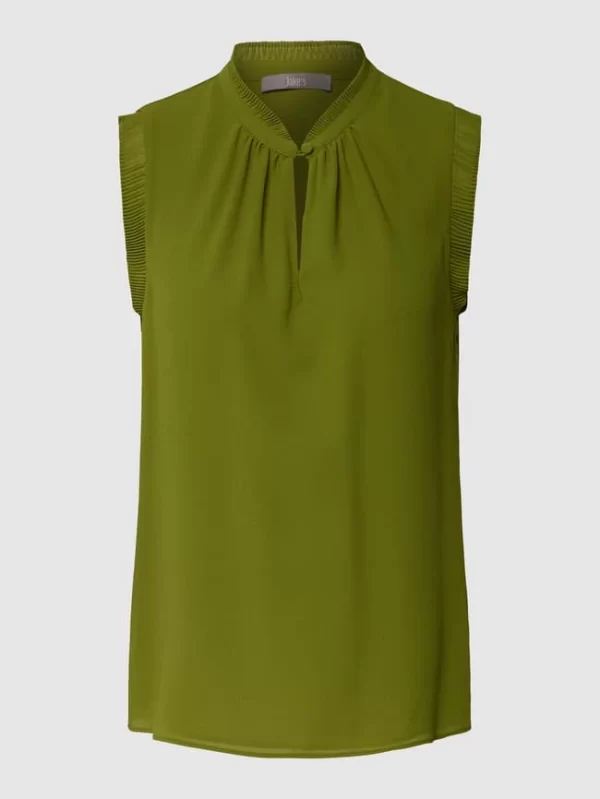 Jake*s Collection Blusentop Mit Schlüsselloch-Ausschnitt – Olivgrün 3