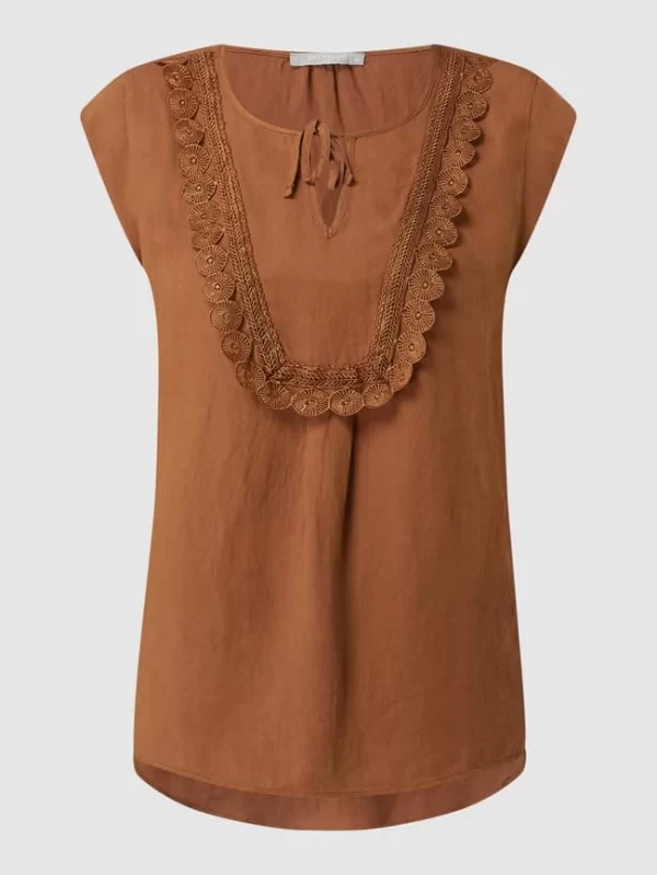BETTY & CO GREY Blusentop Aus Viskose-Leinen-Mix – Cognac 3