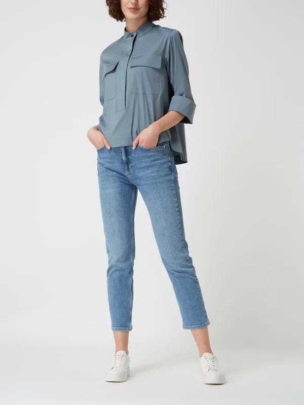 Windsor Bluse Mit 3/4-Arm – Ozean Blau 1
