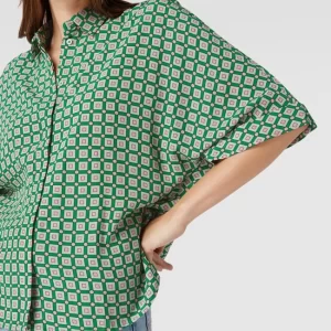 Jake*s Collection Kurzärmelige Bluse Aus Viskose Mit Allover-Muster – Gras Grün 11