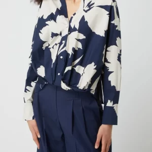 Luisa Cerano Bluse Mit Knotendetail – Marineblau 13