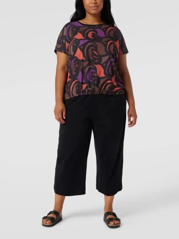 Samoon PLUS SIZE Bluse Mit Floralem Muster Modell ‘JULI’ – Schwarz 1