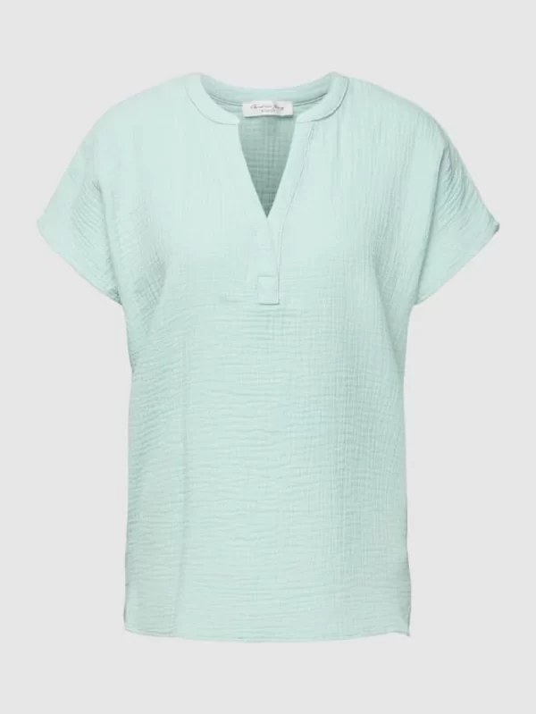 Christian Berg Woman Blusenshirt Mit V-Ausschnitt – Helltürkis 3