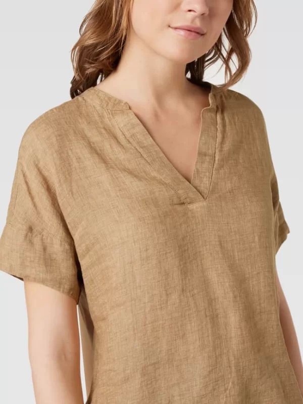 S.Oliver RED LABEL Blusenshirt Mit Seitenschlitzen – Hellbraun 4