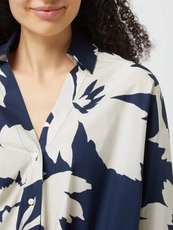 Luisa Cerano Bluse Mit Knotendetail – Marineblau 4