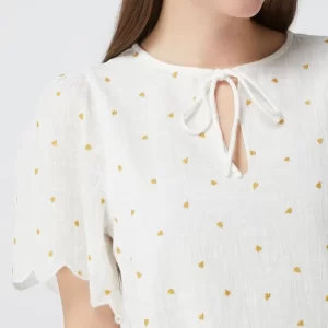 Atelier Reve Blusenshirt Mit Herzchen-Prints – Offwhite 11