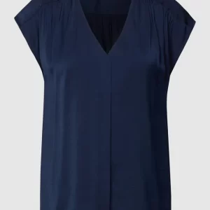 Comma Bluse Mit V-Ausschnitt – Dunkelblau 9