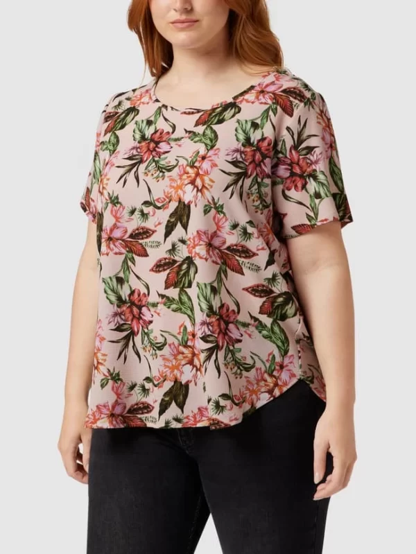 ONLY CARMAKOMA PLUS SIZE Blusenshirt Mit Floralem Allover-Strukturmuster – Rosa 5