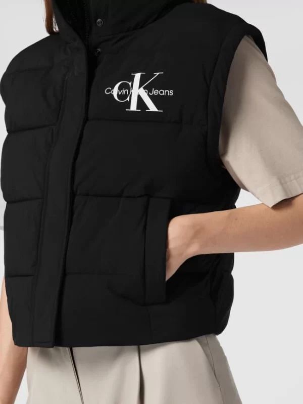 Calvin Klein Jeans Steppweste Mit Stehkragen – Schwarz 4
