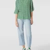 Jake*s Collection Kurzärmelige Bluse Aus Viskose Mit Allover-Muster – Gras Grün 19