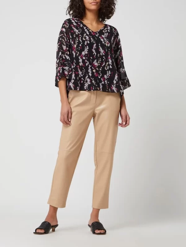 S.Oliver BLACK LABEL Blusenshirt Mit Allover-Muster – Schwarz 1