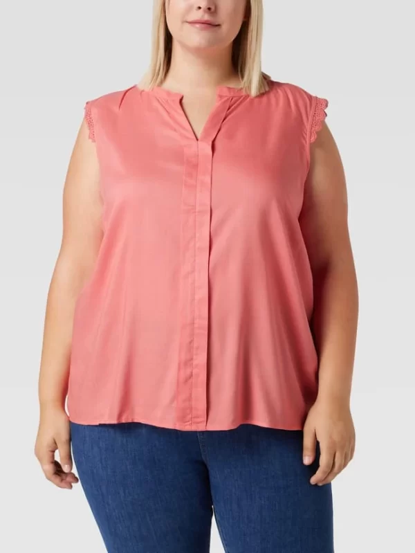 ONLY CARMAKOMA PLUS SIZE Bluse Mit Spitzenbesatz – Mauve 5