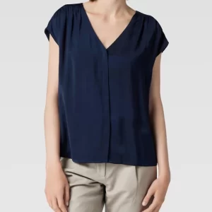 Comma Bluse Mit V-Ausschnitt – Dunkelblau 13
