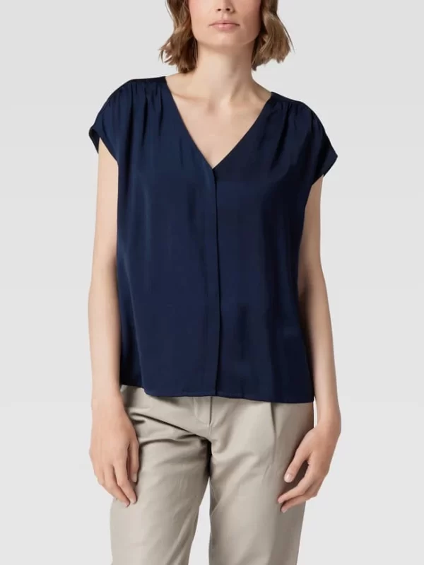 Comma Bluse Mit V-Ausschnitt – Dunkelblau 5