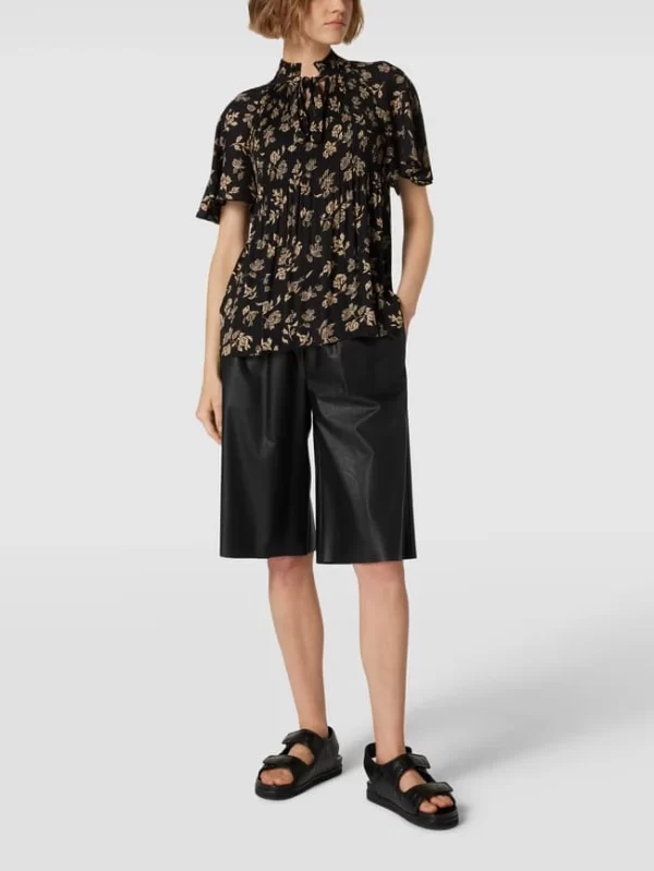 Lauren Ralph Lauren Schluppenbluse Mit Plisseefalten Modell ‘ADAR’ – Schwarz 1