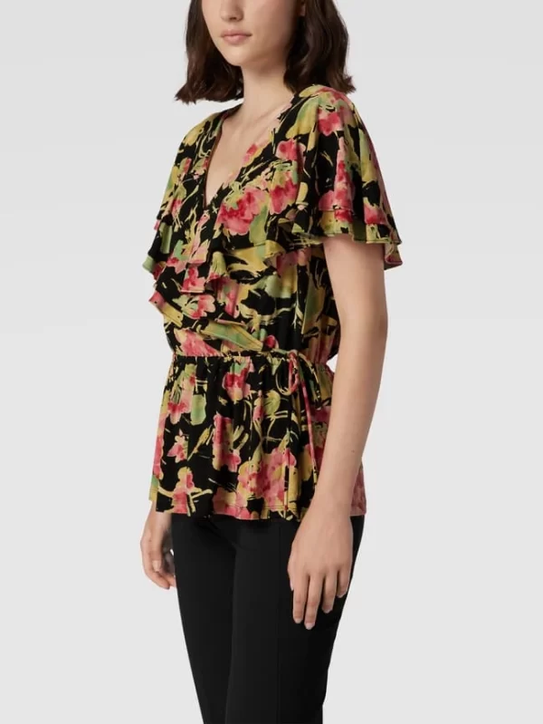 Lauren Ralph Lauren Wickelbluse Mit V-Ausschnitt Modell ‘HASHIN’ – Schwarz 5