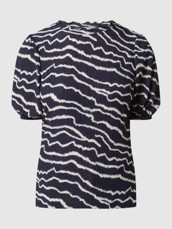 Tom Tailor Denim Blusenshirt Mit Allover-Muster – Dunkelblau 3