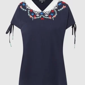 Montego Shirt Mit Floralen Stickereien – Dunkelblau 9