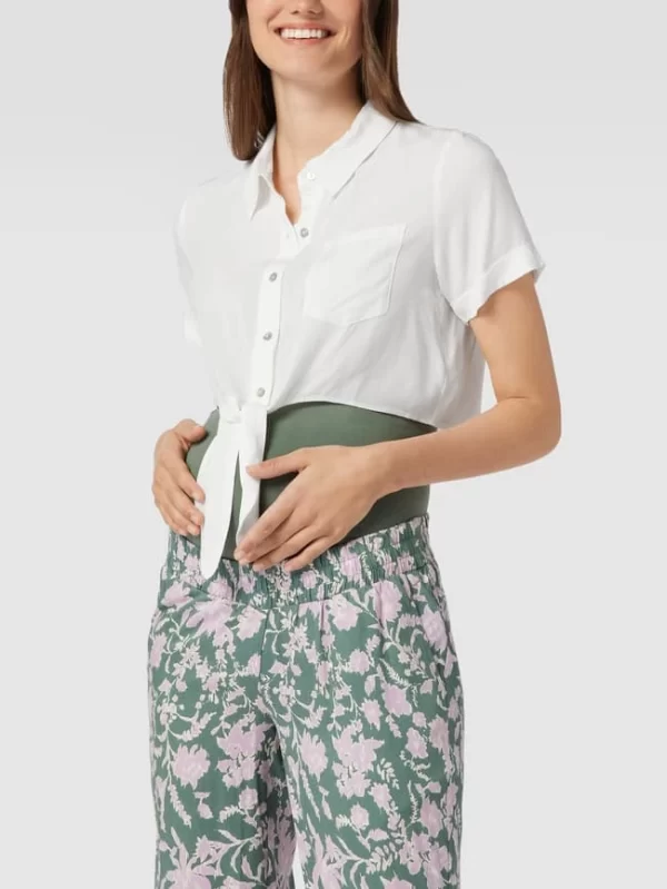 Mamalicious Umstands-Bluse Mit Brusttasche – Offwhite 5