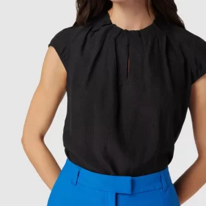 Comma Blusenshirt Mit Strukturmuster – Schwarz 11