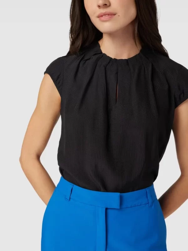 Comma Blusenshirt Mit Strukturmuster – Schwarz 4
