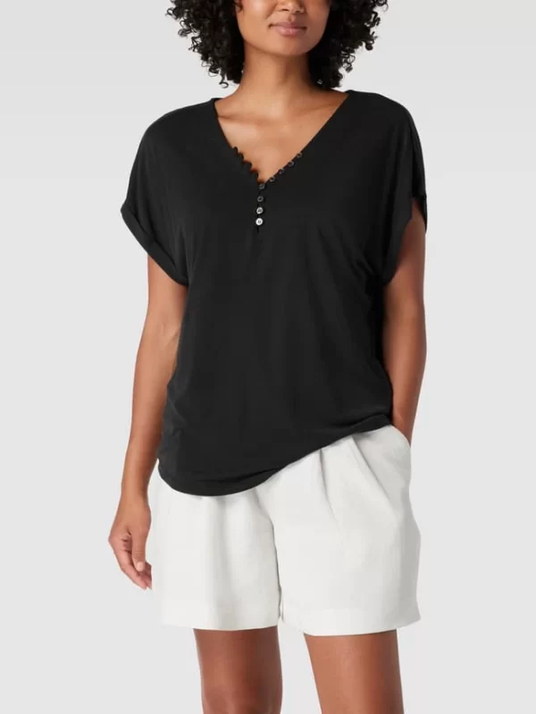 Christian Berg Woman Blusenshirt Mit Zierknopfleiste – Schwarz 5