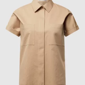 BOSS Kurzärmelige Bluse Mit Brusttaschen Modell ‘Baranda’ – Camel 9