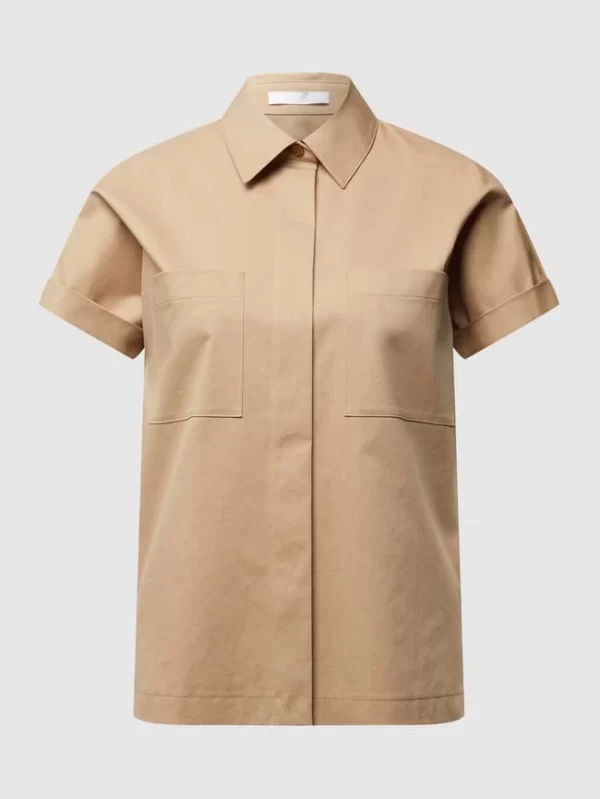 BOSS Kurzärmelige Bluse Mit Brusttaschen Modell ‘Baranda’ – Camel 3