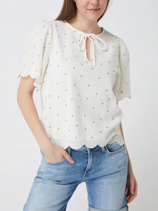 Atelier Reve Blusenshirt Mit Herzchen-Prints – Offwhite 5