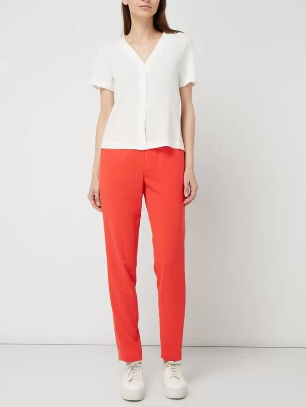 Marc Cain Blusenshirt Mit Zierleisten Im Double-Layer-Look – Offwhite 1