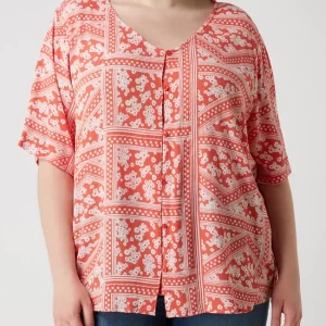 ONLY CARMAKOMA PLUS SIZE Bluse Mit Floralem Muster Modell ‘Super’ – Marineblau 14