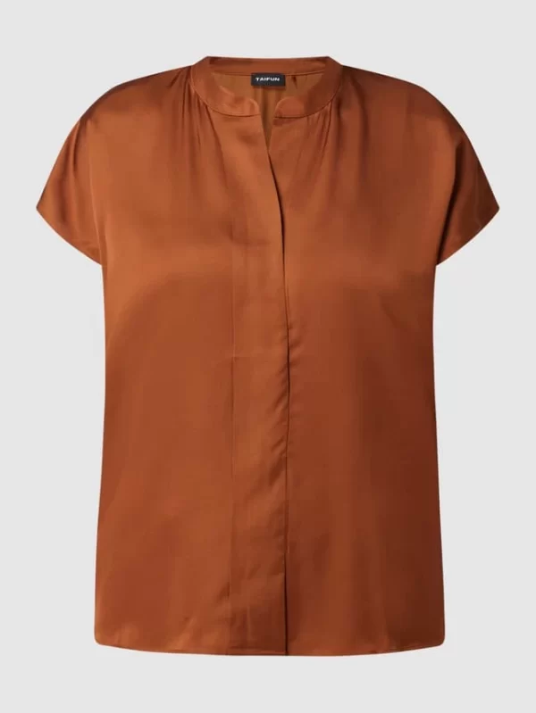 Taifun Bluse Aus Satin – Cognac 3
