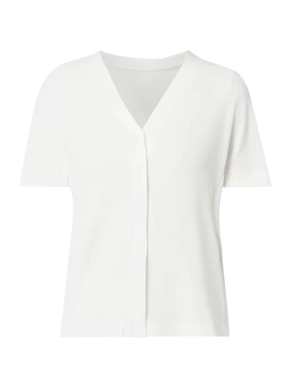 Marc Cain Blusenshirt Mit Zierleisten Im Double-Layer-Look – Offwhite 3