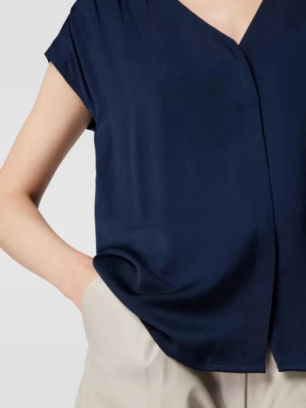 Comma Bluse Mit V-Ausschnitt – Dunkelblau 4