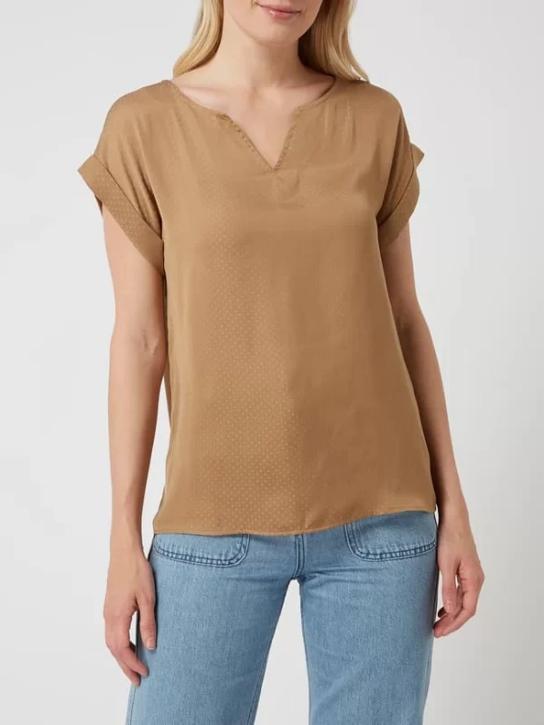Saint Tropez Blusenshirt Mit Punktmuster Modell ‘Briana’ – Camel Meliert 5