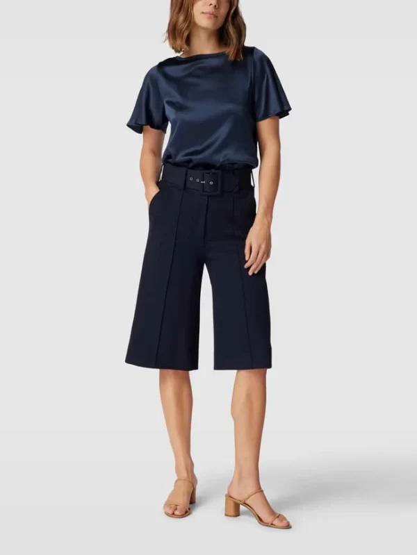 S.Oliver BLACK LABEL Blusenshirt Mit Geripptem Rundhalsausschnitt – Rauchblau 1