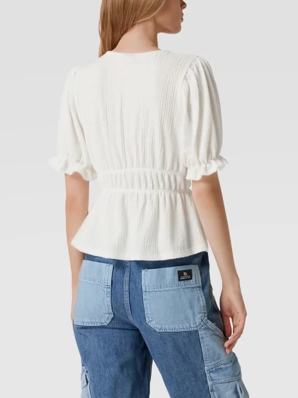 Gina Tricot Kurzarmbluse Mit Schnürung Modell ‘Daisy’ – Weiß 6
