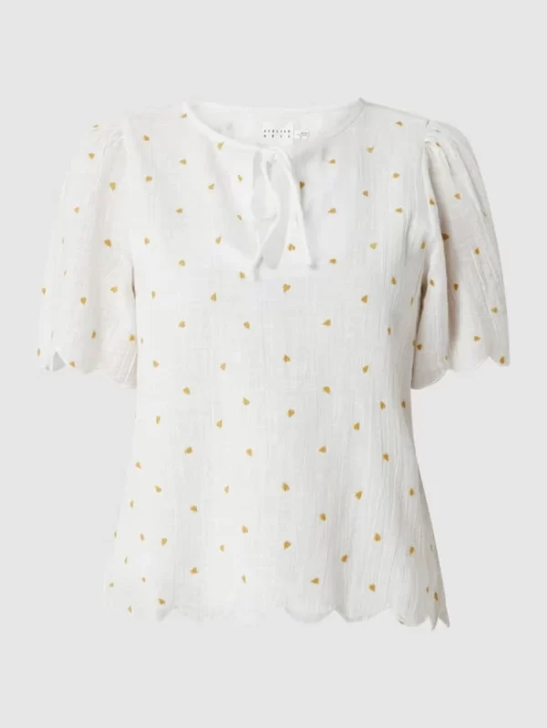 Atelier Reve Blusenshirt Mit Herzchen-Prints – Offwhite 3