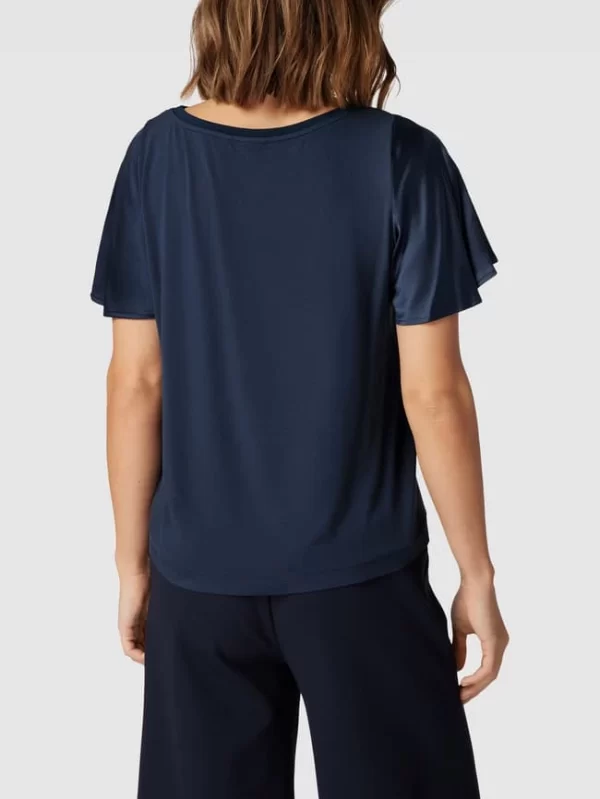 S.Oliver BLACK LABEL Blusenshirt Mit Geripptem Rundhalsausschnitt – Rauchblau 6