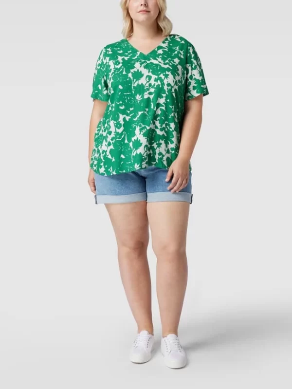 ONLY CARMAKOMA PLUS SIZE Blusenshirt Mit Floralem Muster – Hellgrün 1